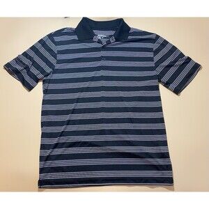 Nike Golf Tour Performance Dri-Fit -M- Polo Shirt Black White Stripe